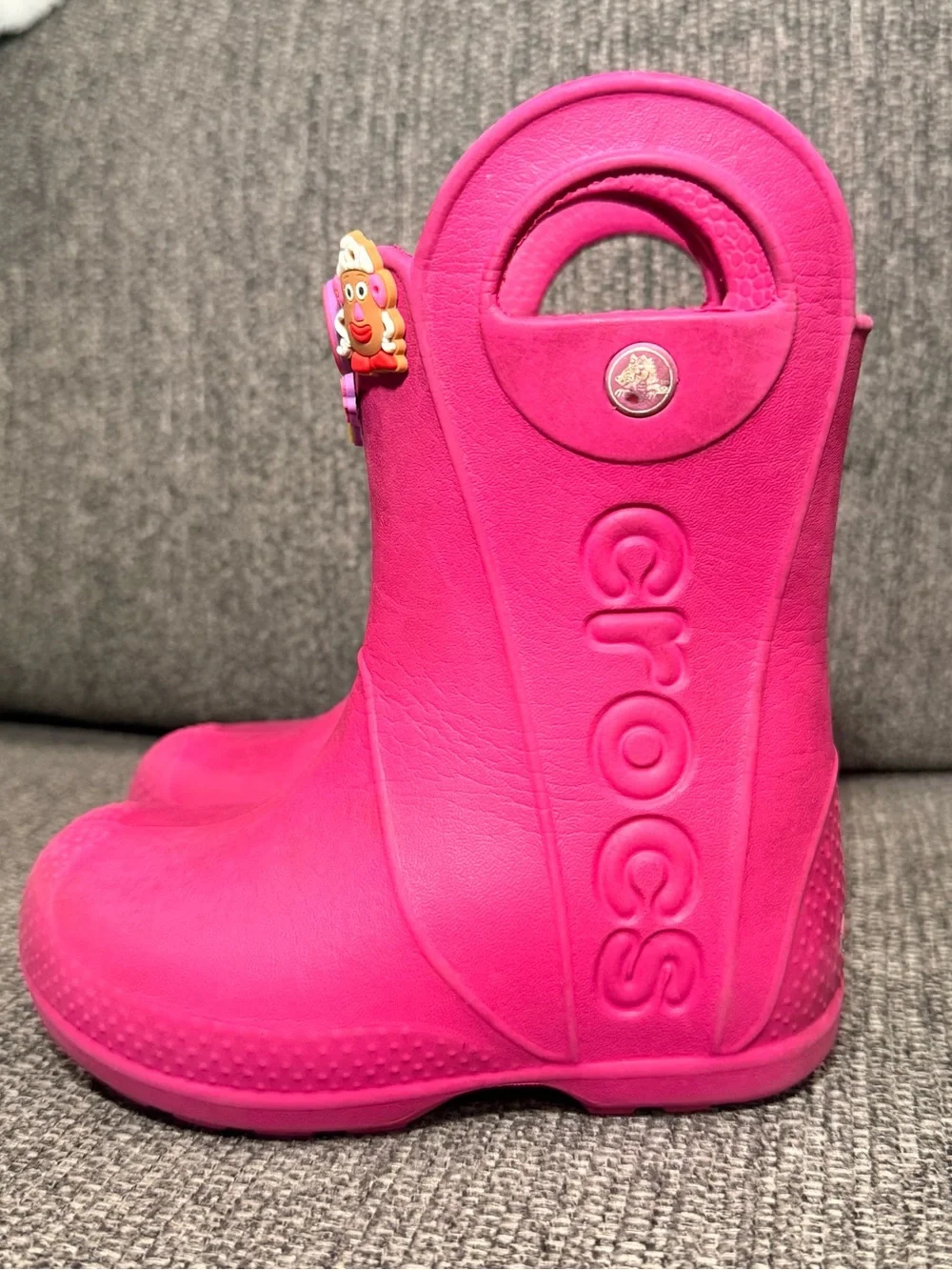 Crocs Kids Pink Handle-It Rain Boots Size C9 Waterproof Lightweight Durable